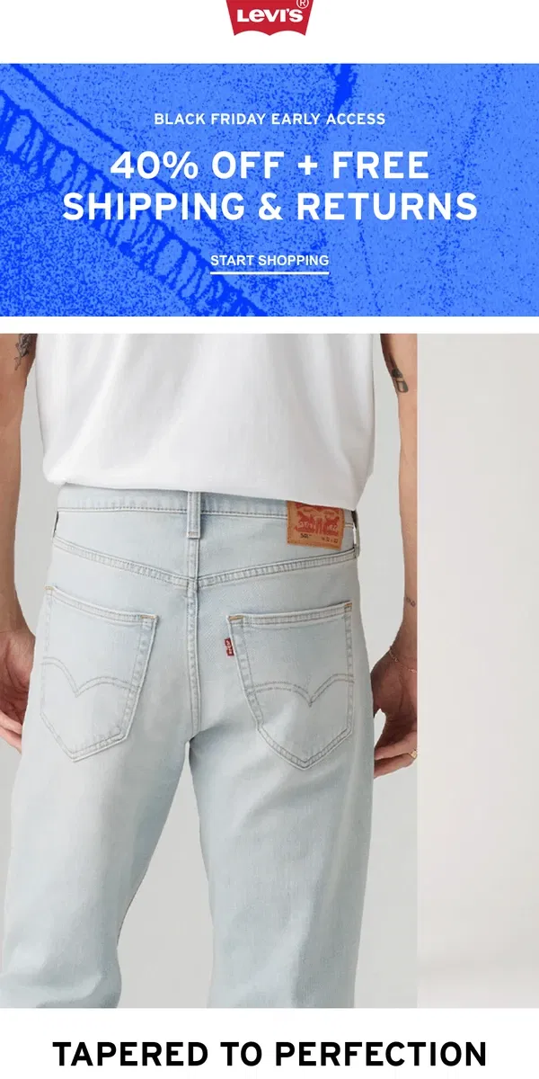 Email from Levi's. The gift of versatility