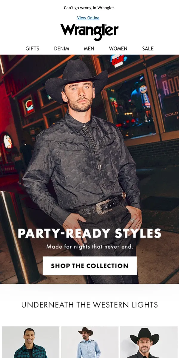 Email from Wrangler. Who's ready for some Vegas nights?