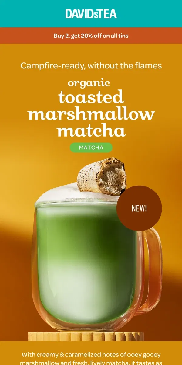 Email from DAVIDsTEA. New matcha alert