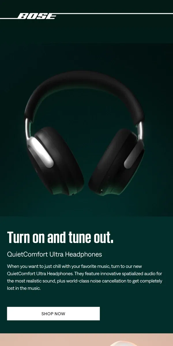 Email from Bose. 😌 Need some me time after the holidays?