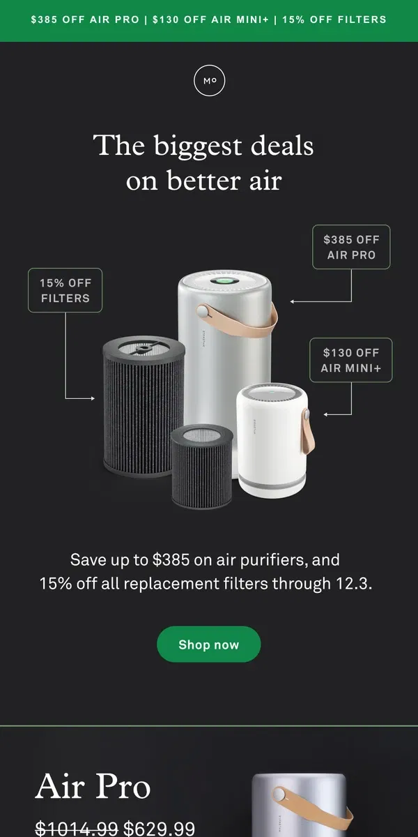 Email from Molekule. ❗The best price on clean air all year❗