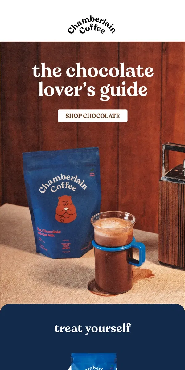 Email from Chamberlain Coffee. emma’s gift guide: chocolate edition