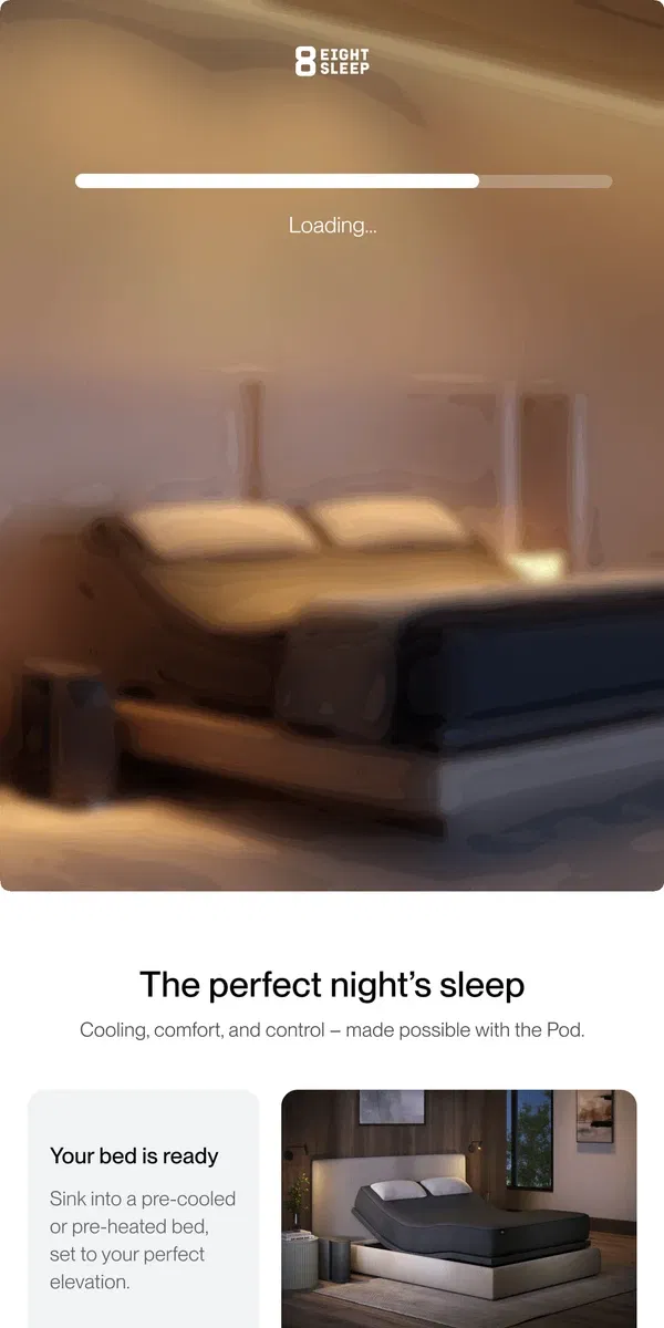 Email from Eight Sleep. Your first night on the Pod (uncovered)