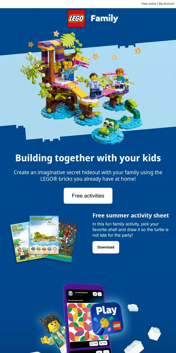 Email from Lego. Looking for fun playtime ideas?