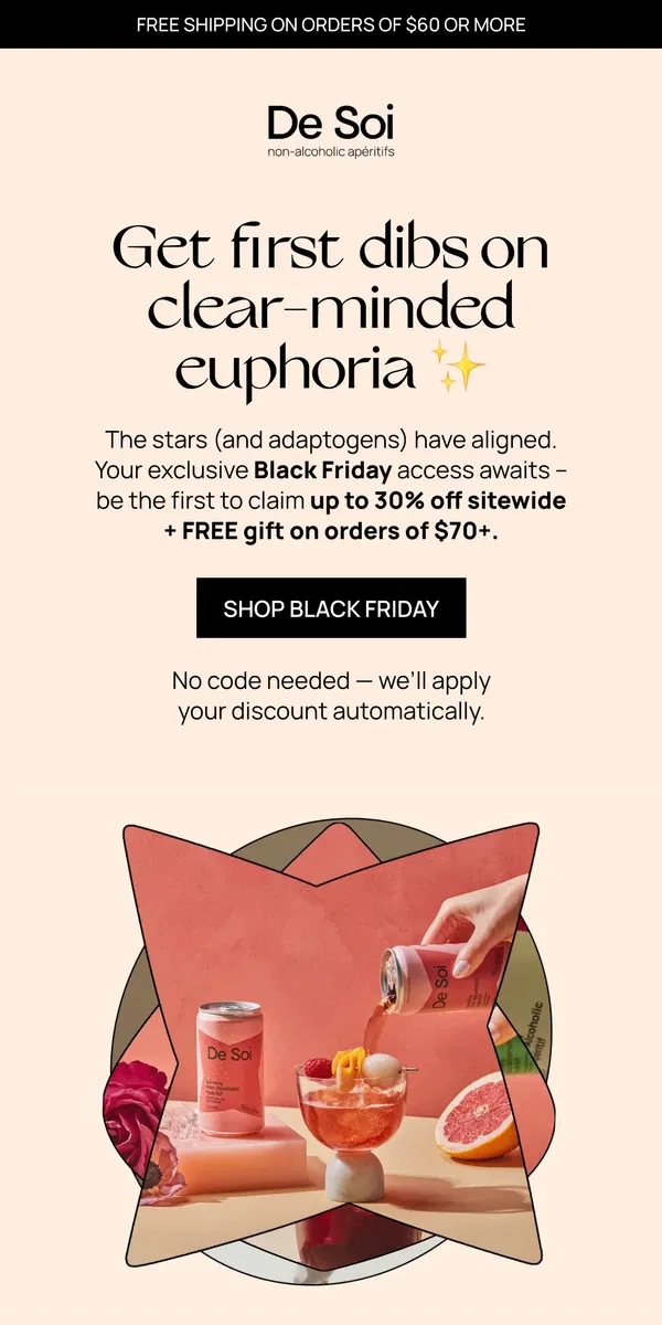 Email from De Soi. Reminder: Black Friday savings inside ✨