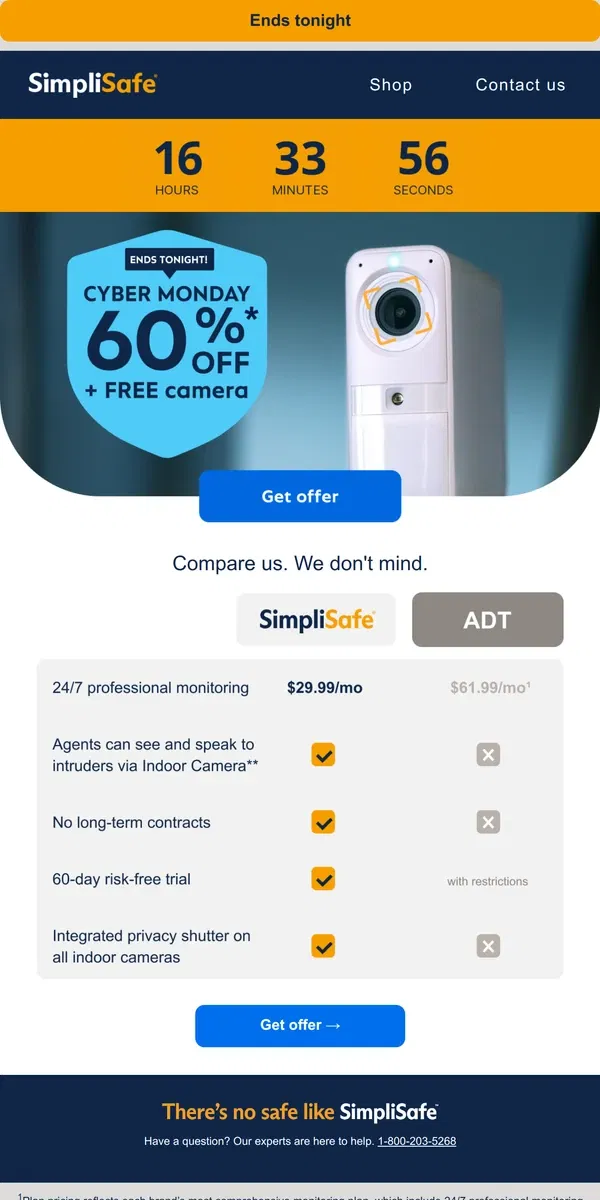 Email from SimpliSafe. Your Cyber Monday offer is inside