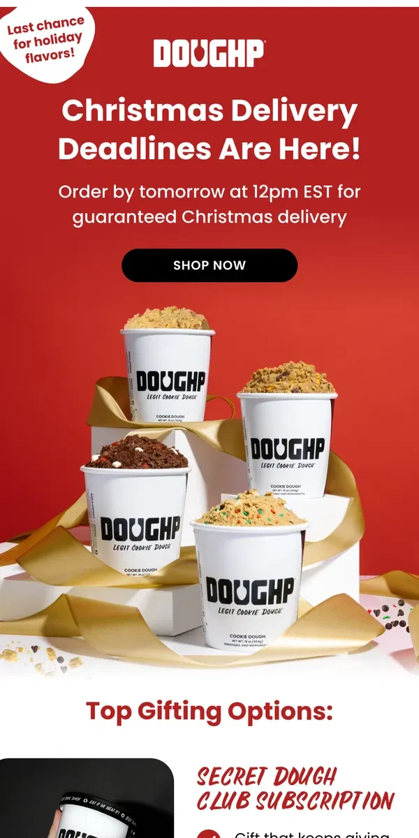 Email from Doughp. 🚚 Order by tomorrow 12PM EST to get by Christmas!