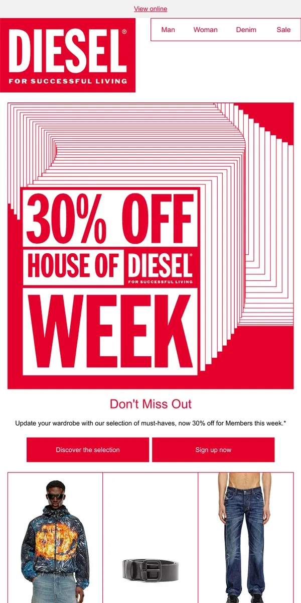 Email from Diesel. It's House Of Diesel Week