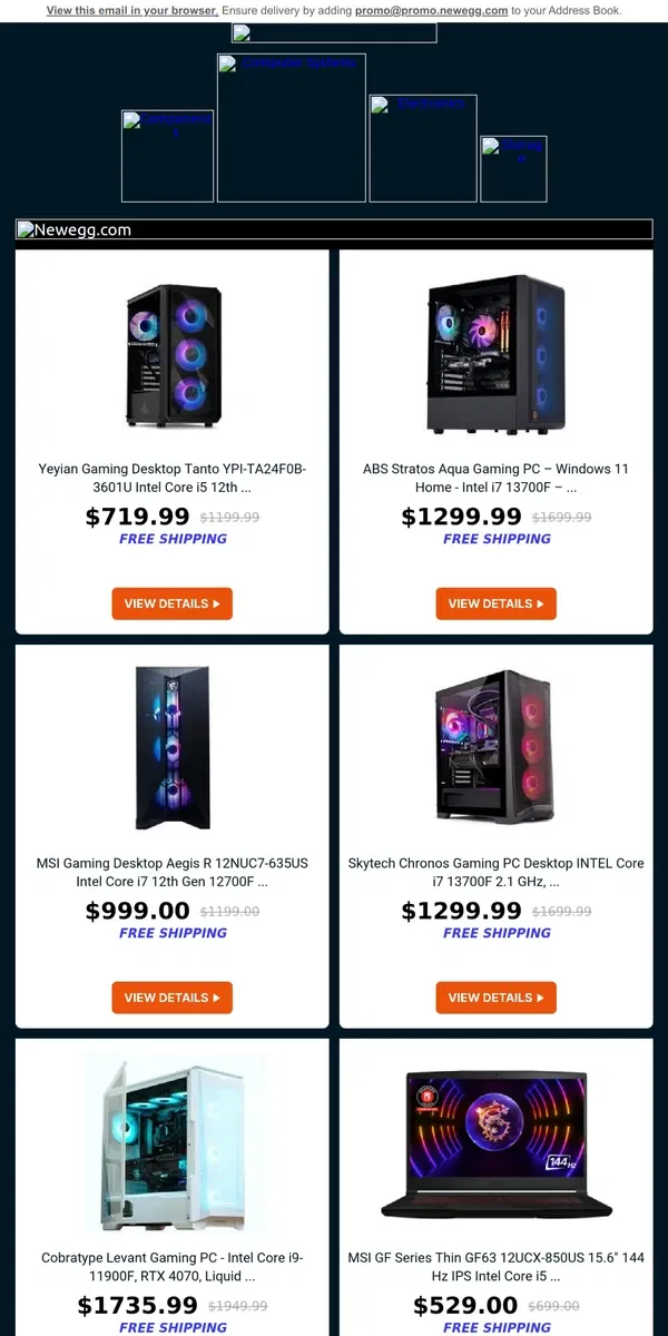 Email from Newegg. HURRY! Last chance for BLACK FRIDAY Savings! 💨