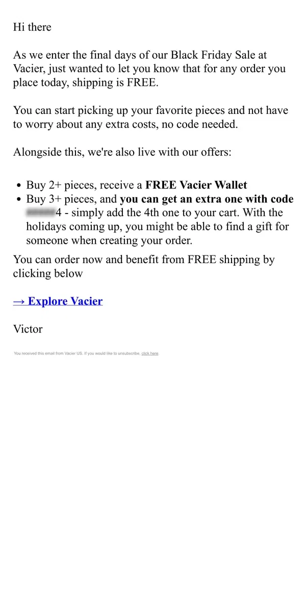 Email from Vacier. Minimalist Jewelry | Up to 50% OFF and FREE Shipping