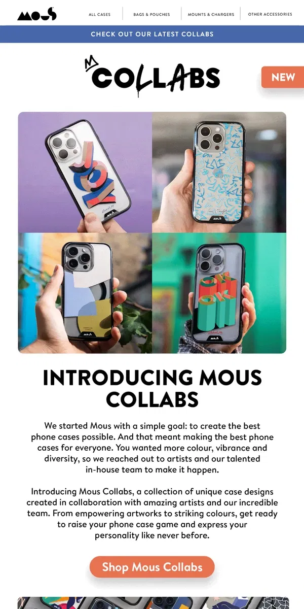 Email from Mous. Introducing Mous Collabs