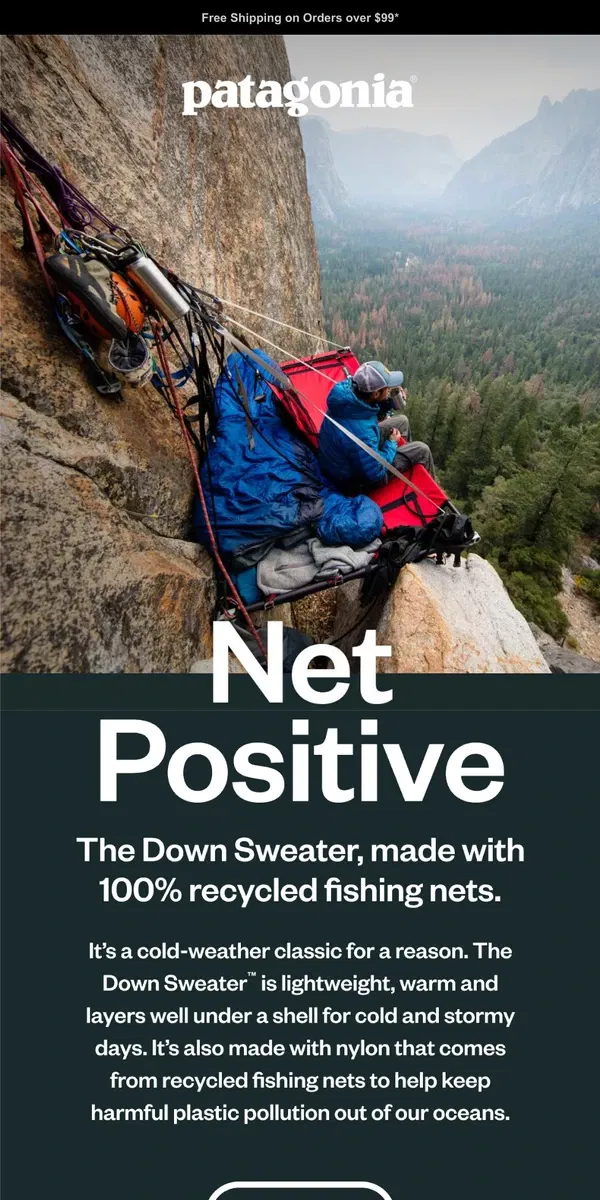 Email from Patagonia. A cold-weather classic