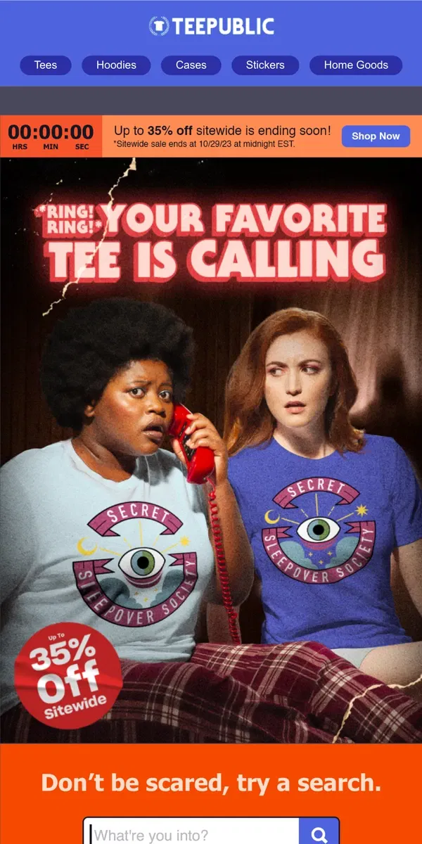 Email from TeePublic. 📞 Unknown caller.