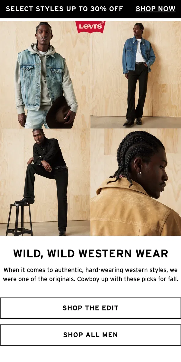 Email from Levi's. Cowboy up for fall