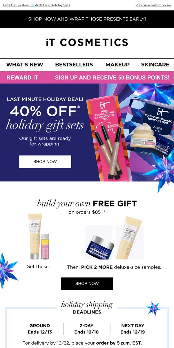 Email from IT Cosmetics. Be the Best Gift Giver This Year!