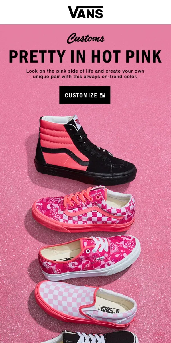 Email from Vans. 🩷 Customize Your Valentine's Kicks