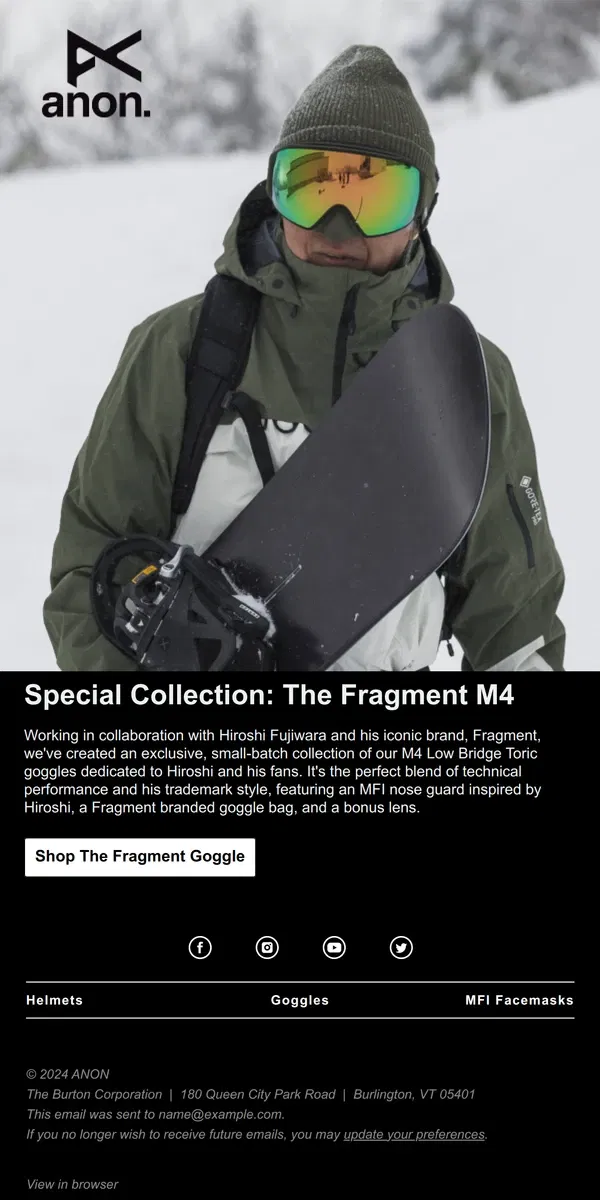 Email from Burton. Our Limited Fragment Collection Is Here.