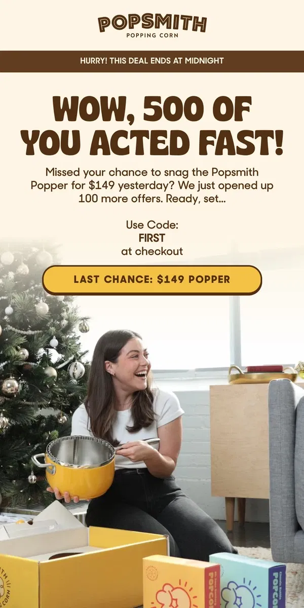 Email from Popsmith. Missed our Cyber Monday offer?