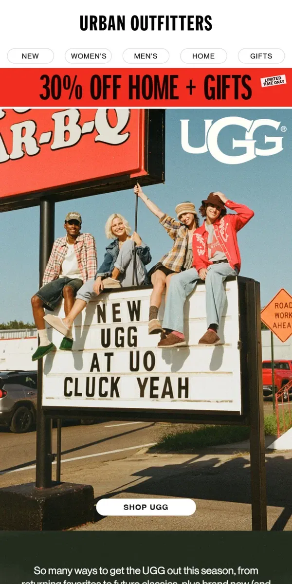 Email from Urban Outfitters. get the UGG out