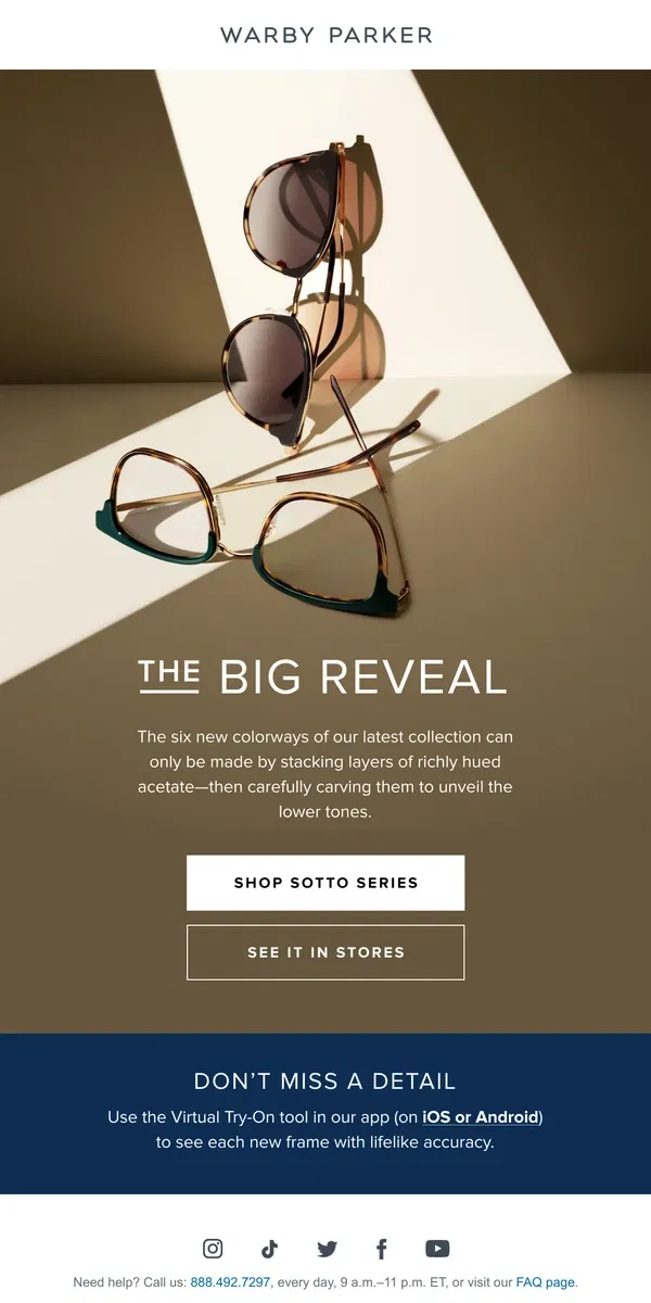 Email from Warby Parker. More than just two-toned…