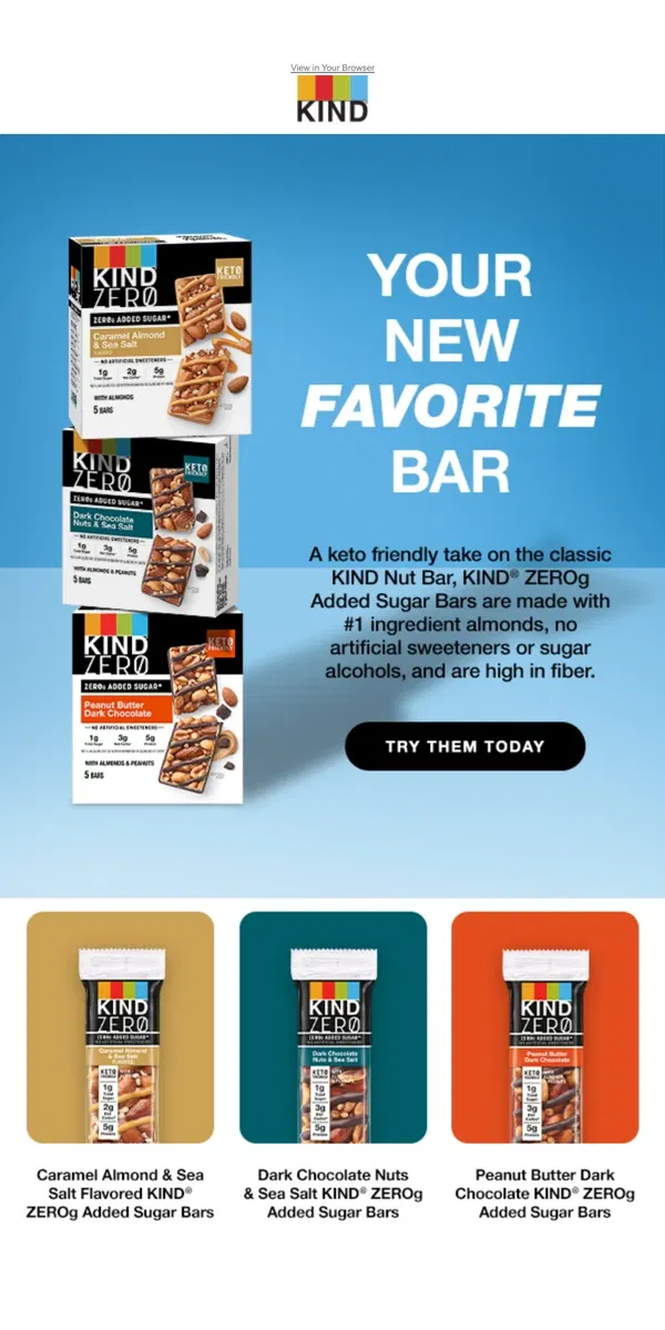 Email from KIND. Your new favorite bar... 😋