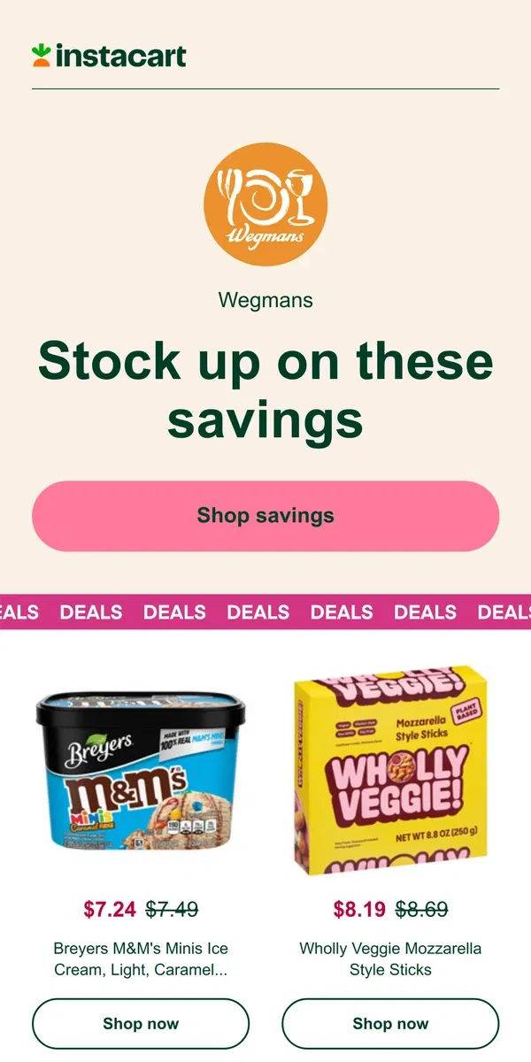 Email from Instacart. Don’t miss out on these coupons