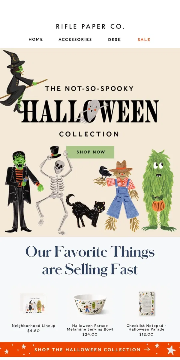 Email from Rifle Paper Co.. Don't Ghost The Halloween Collection 👻