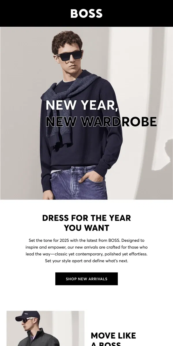 Email from HUGO BOSS. Upgrade your 2025 style