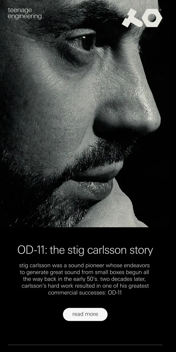 Email from teenage engineering. OD-11: the stig carlsson story