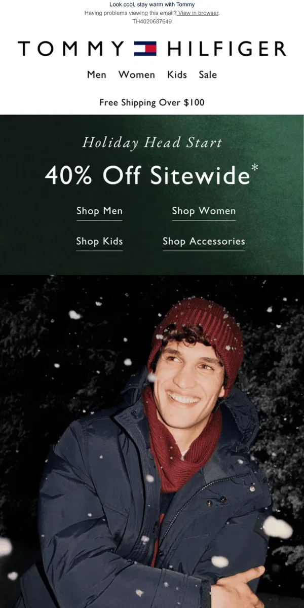 Email from Tommy Hilfiger. Get gifting with 40% OFF the ENTIRE site