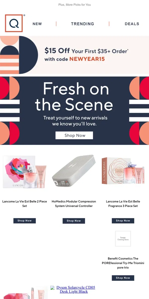 Email from QVC. Look What's New: Lancome & More!