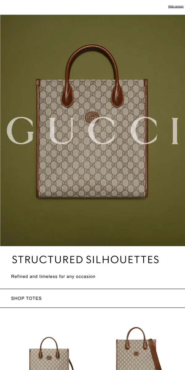 Email from GUCCI. Tote Season