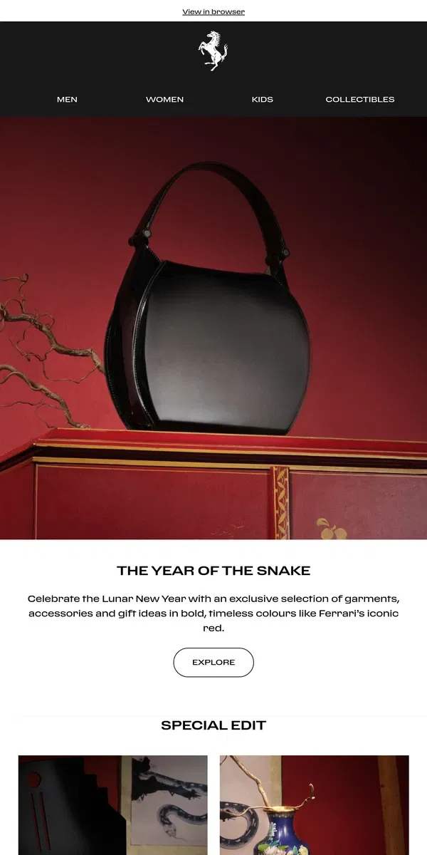 Email from Ferrari. Celebrate the Lunar New Year with Ferrari