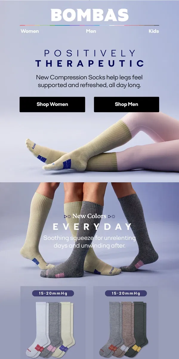 Email from Bombas. Refreshin' Compression