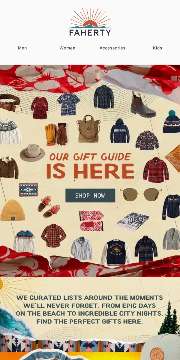 Email from Faherty. The Holiday Gift Guide Is Here