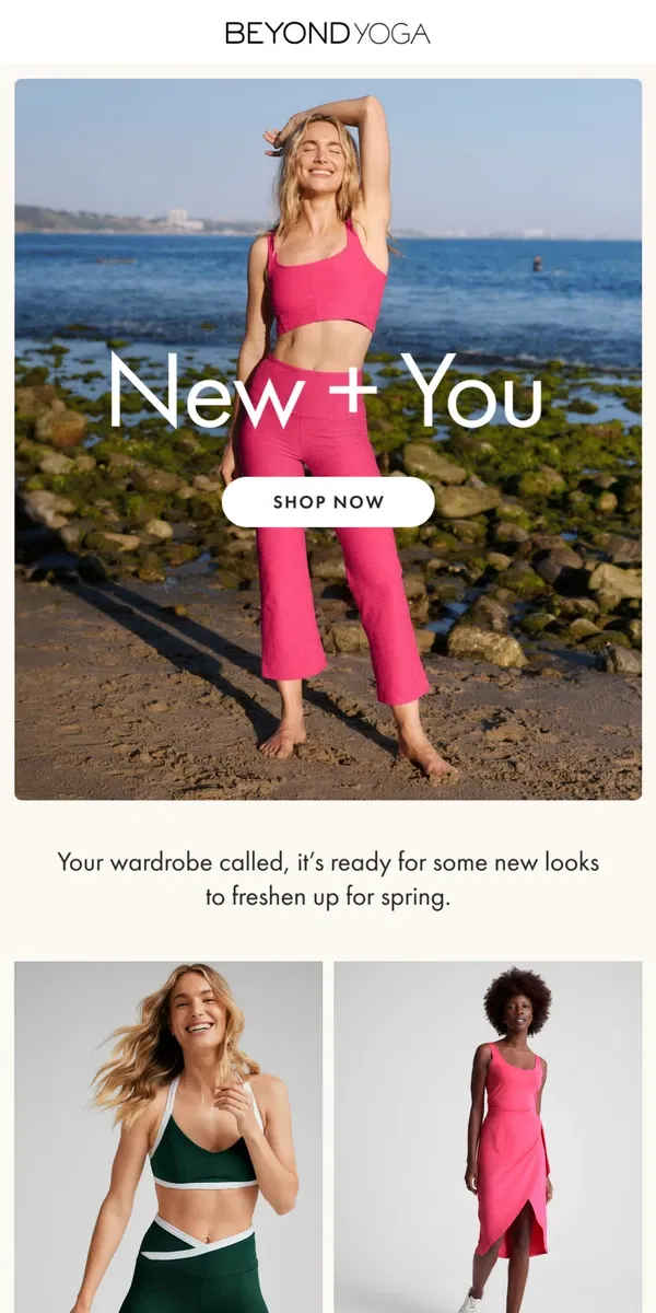 Email from Beyond Yoga. New Styles Have Just Arrived