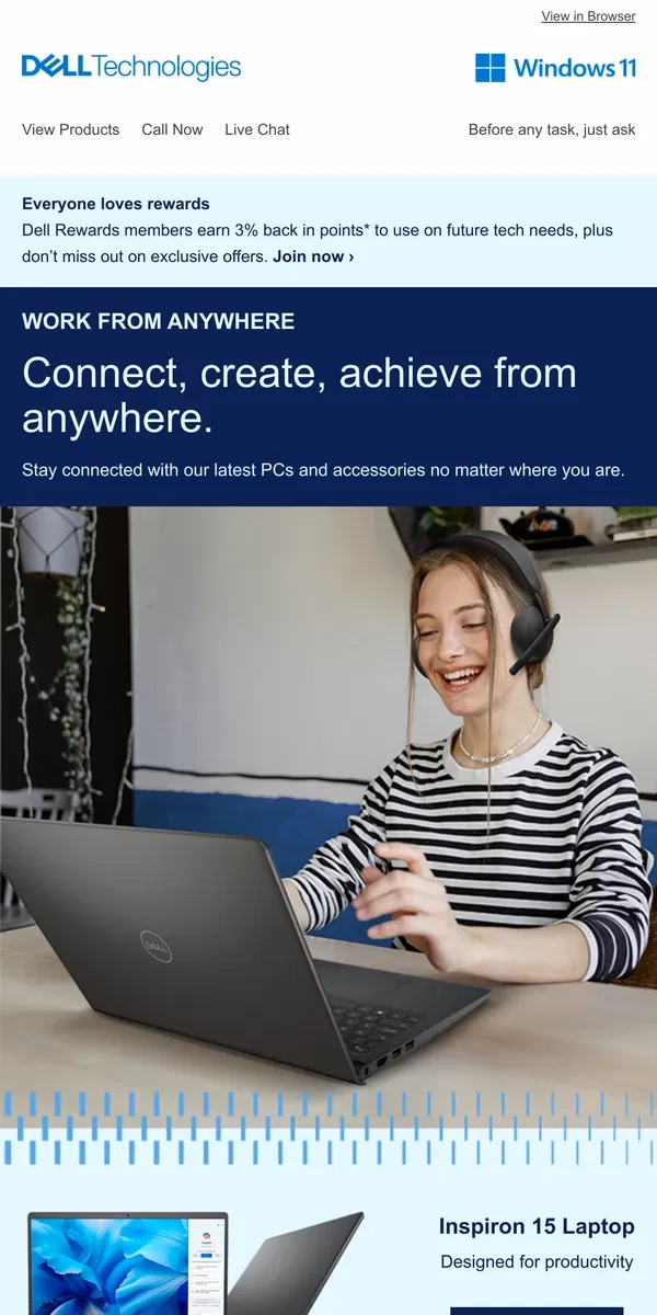 Email from Dell. Create from Anywhere | Success starts here.