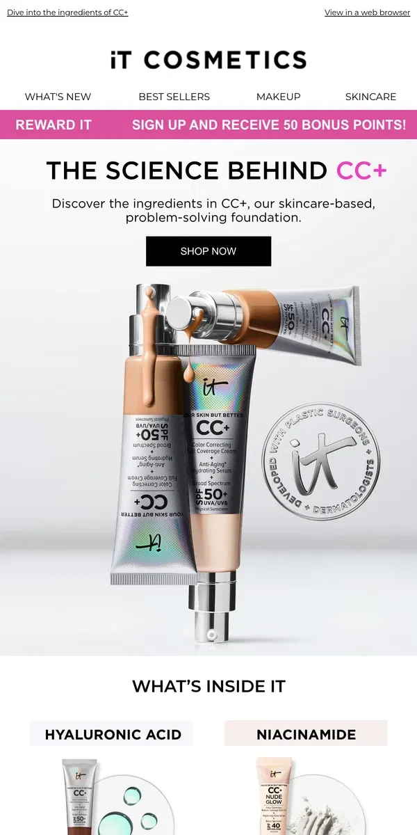 Email from IT Cosmetics. What’s inside our best-selling foundation