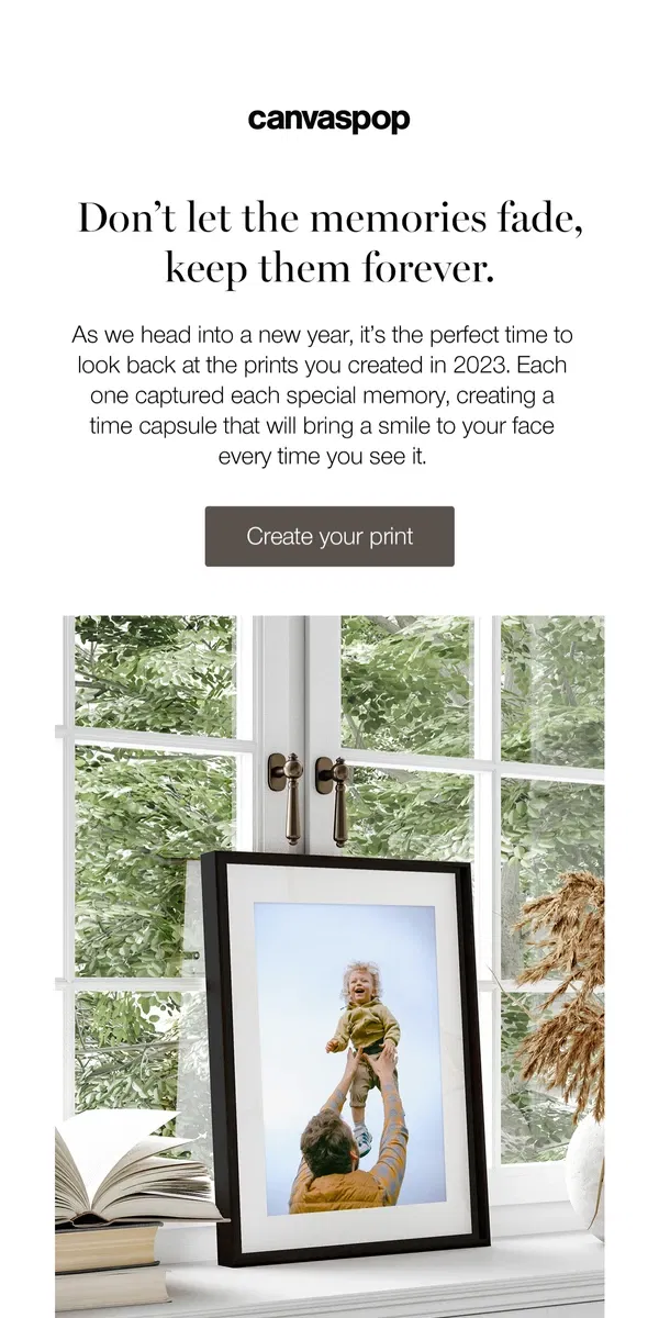 Email from Canvaspop. Your year in Canvas.