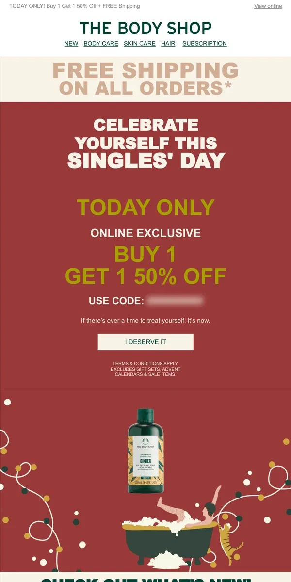 Email from The Body Shop. Let's Celebrate! Your Exclusive Offer Awaits