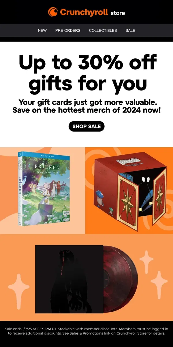 Email from Crunchyroll. Need Some Gift Card Inspo? ✨