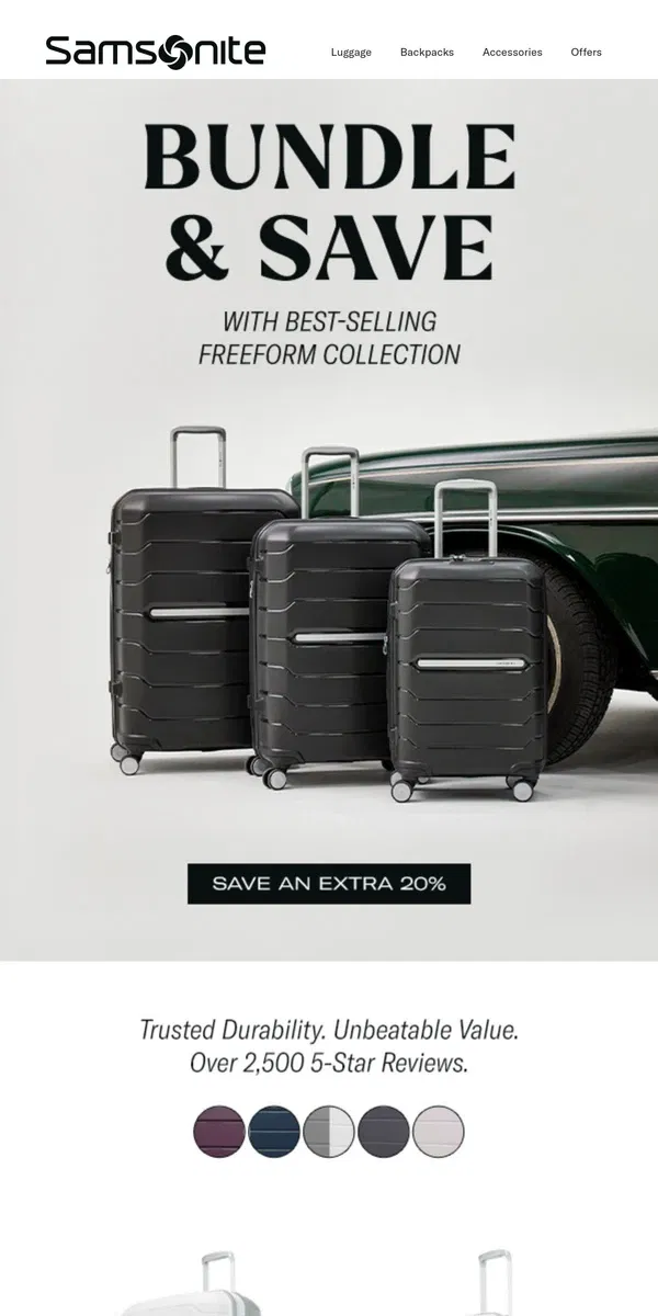 Email from Samsonite. Save an Extra 20% with These Top Selling Bundles