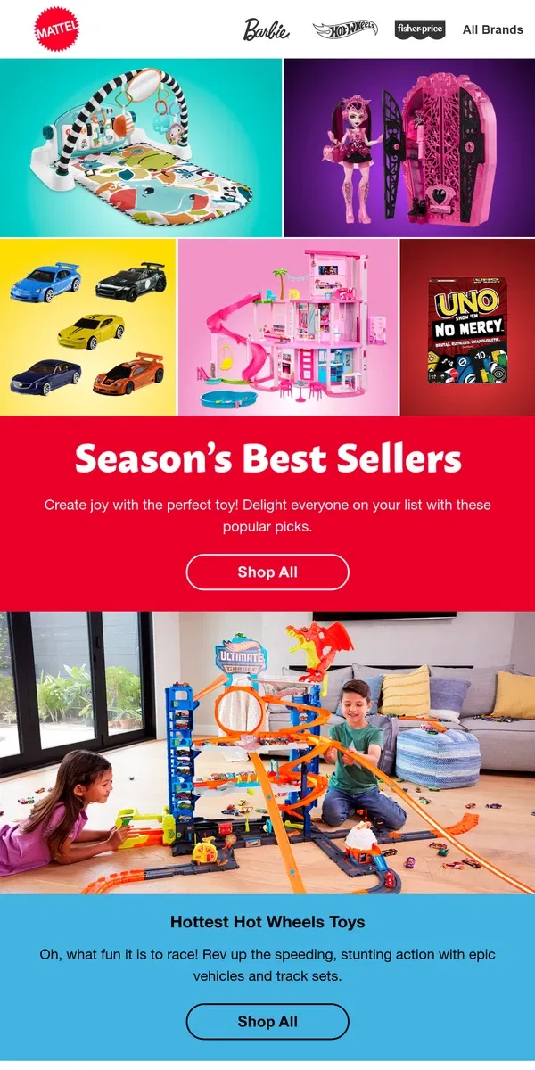 Email from Mattel Store. See Our Best-Selling Toys of the Season!