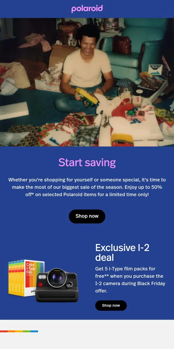 Email from Polaroid. Hey, Black Friday is in full swing