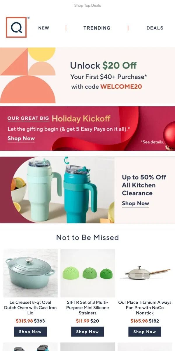 Email from QVC. Foodie: New Black Friday Deal Drop