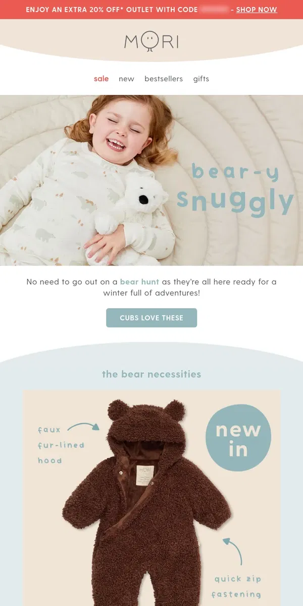 Email from MORI. 🐻 Have you got your paws on our bear styles yet? 🐻