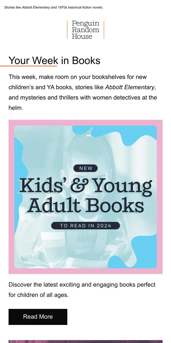 Email from Penguin Random House. Your Week in Books: Mysteries Lead by Women Detectives