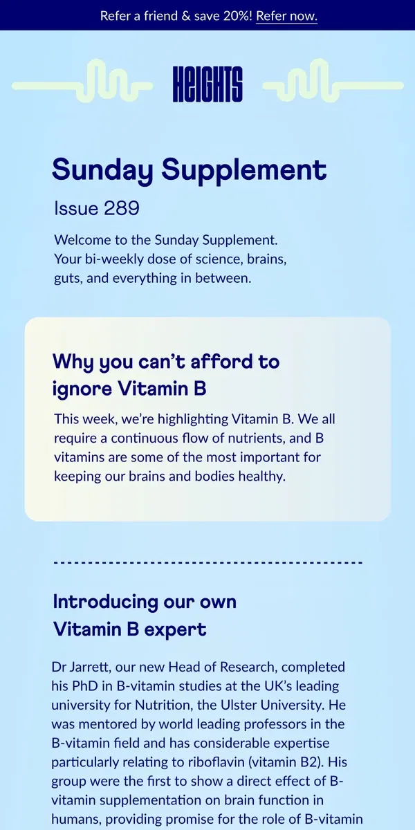 Email from Heights. Unlock the power of vitamin B for your brain 🧠