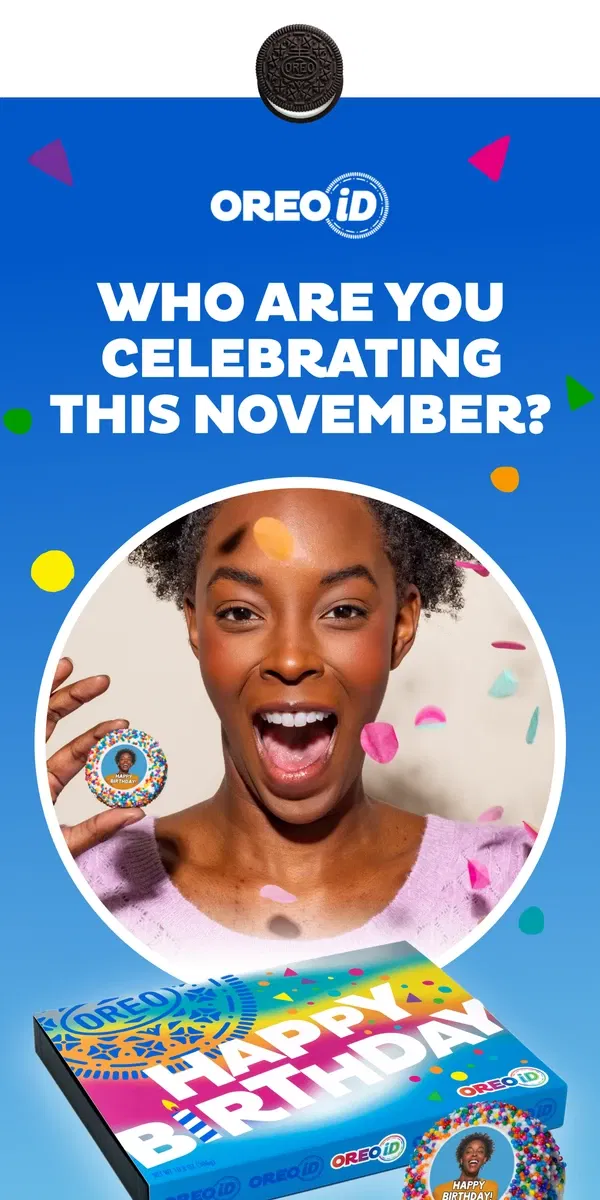 Email from OREO. It’s Time to Start Thinking About November Birthdays! 🎂