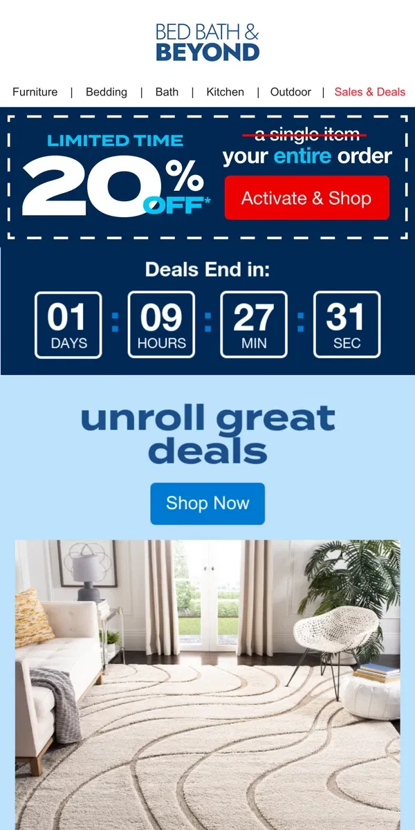 Email from Bed Bath & Beyond. 🕒 Flash Sale Alert 🕒 Ends Tomorrow!